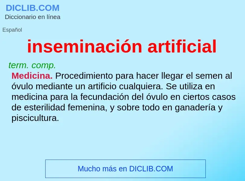 What is inseminación artificial - definition