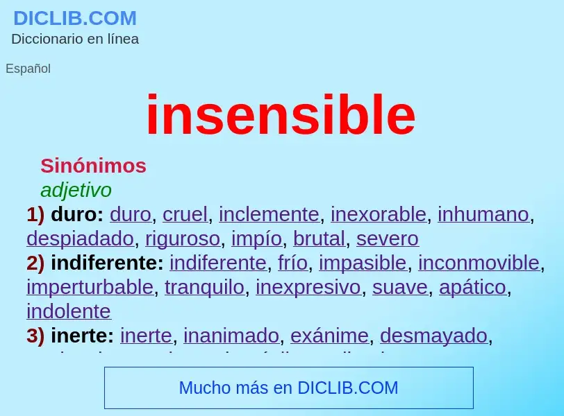 Wat is insensible - definition