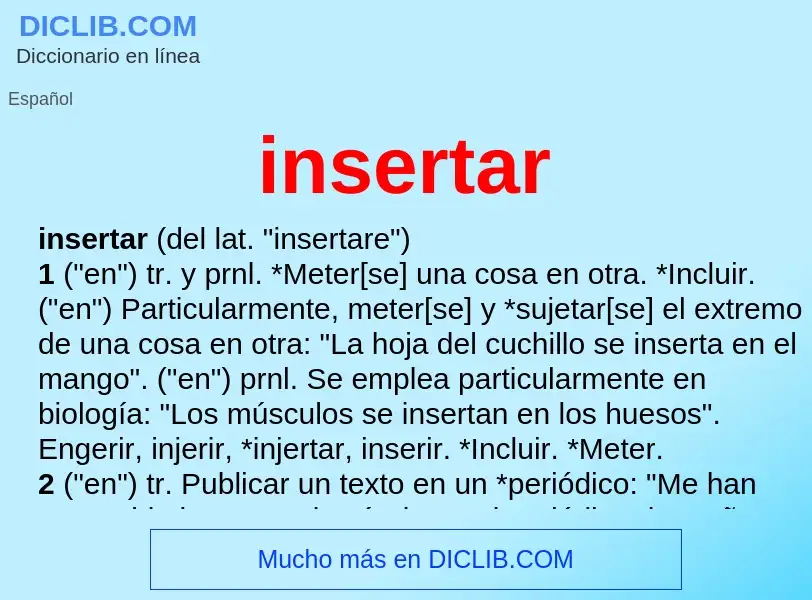 O que é insertar - definição, significado, conceito