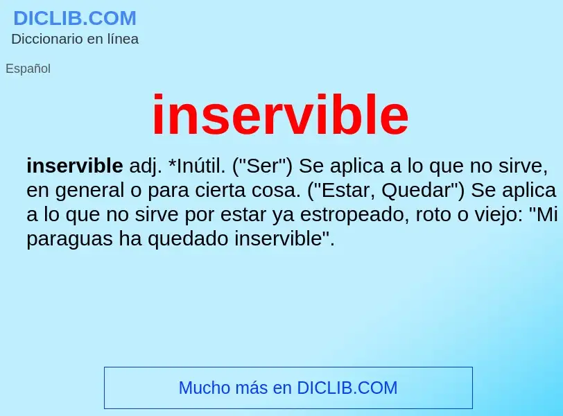 What is inservible - definition