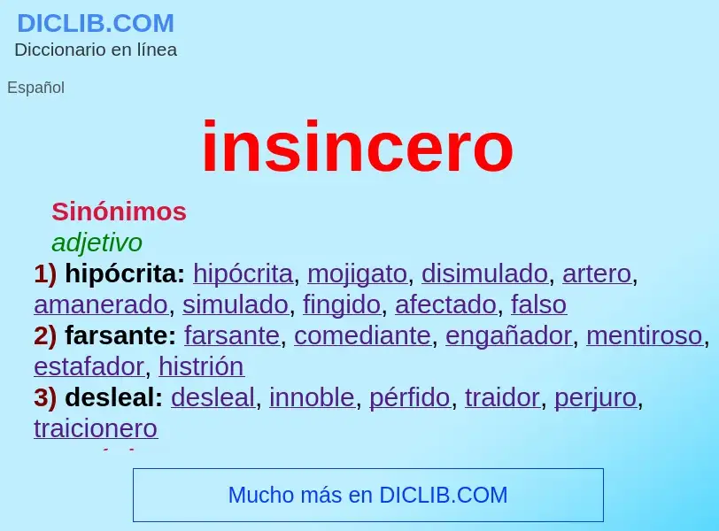 What is insincero - definition