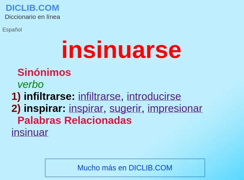 What is insinuarse - definition