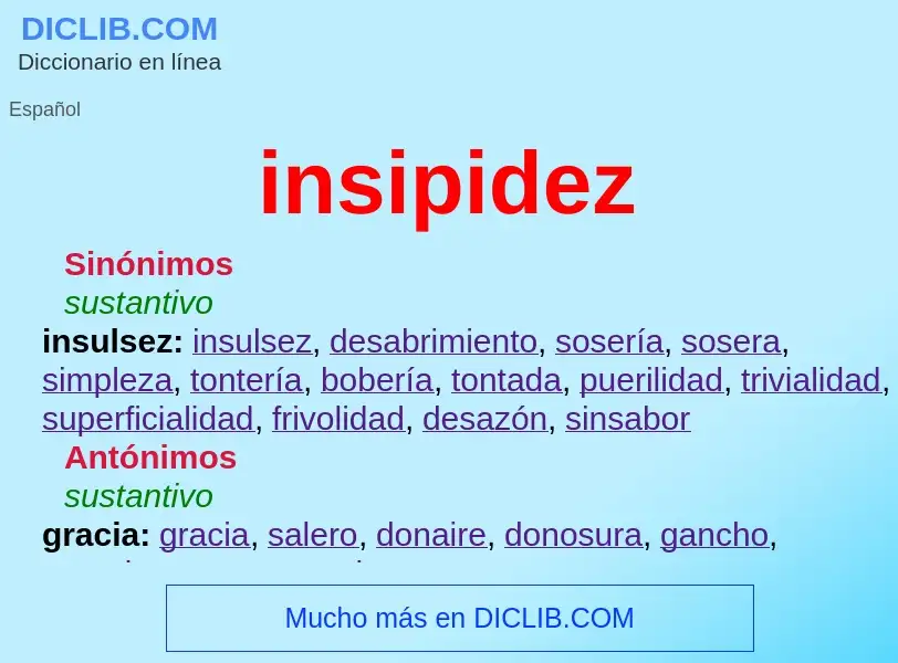 Was ist insipidez - Definition