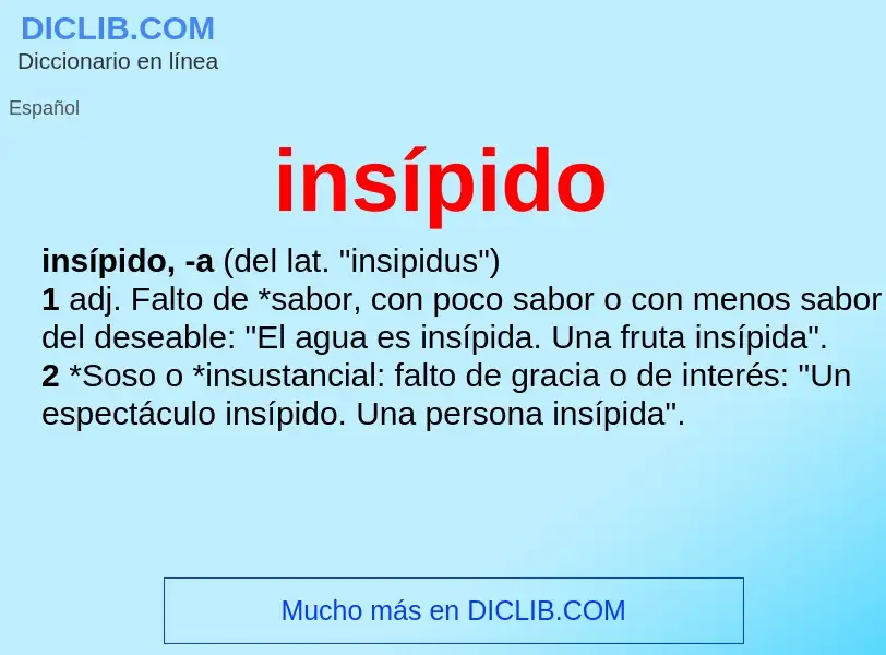 What is insípido - definition