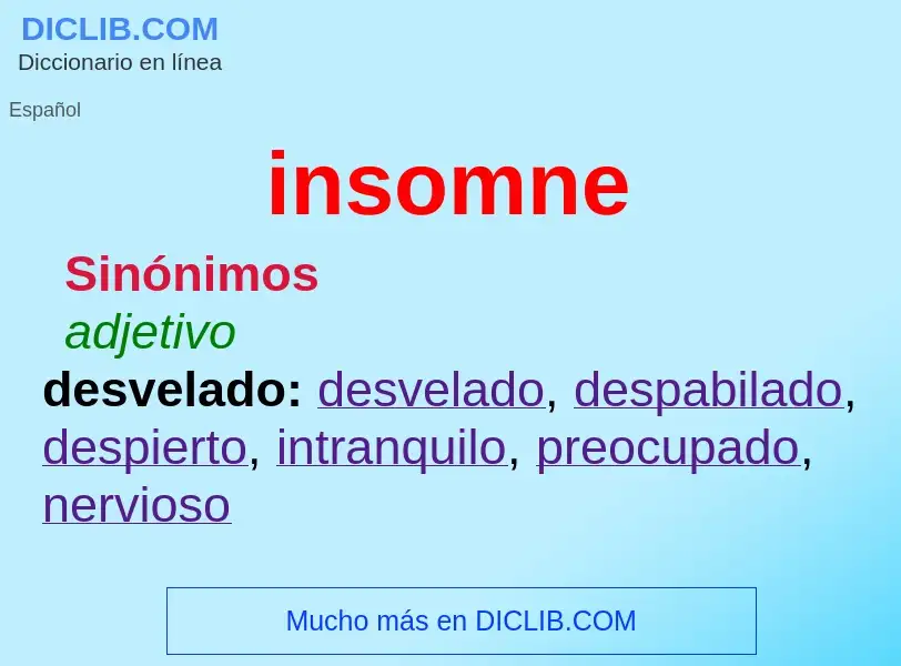 O que é insomne - definição, significado, conceito