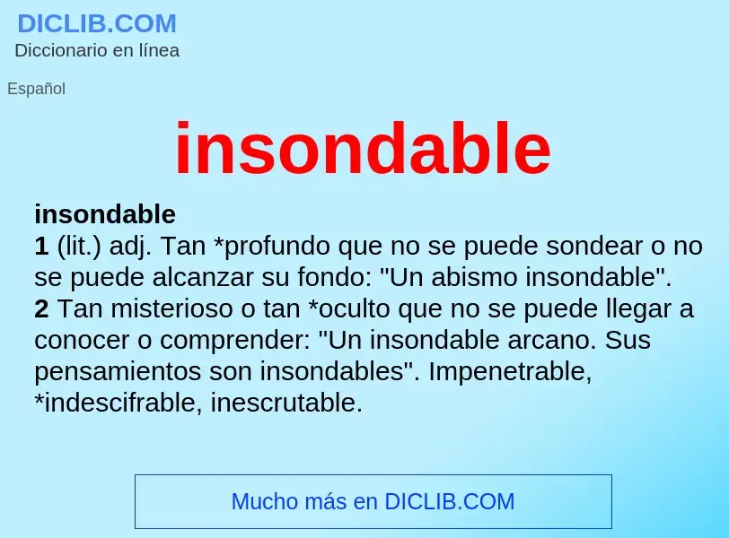 Wat is insondable - definition