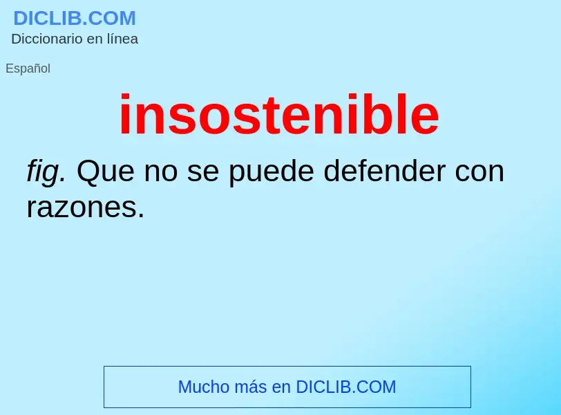 Wat is insostenible - definition