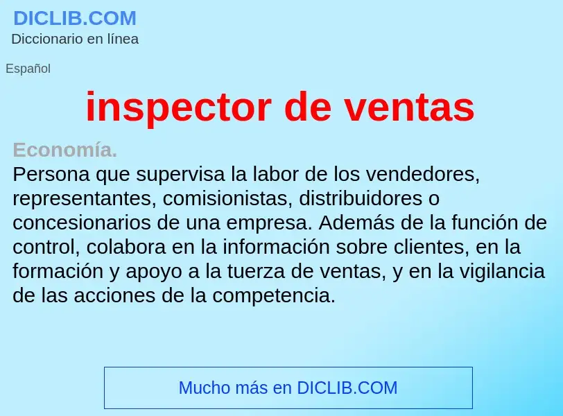 Τι είναι inspector de ventas - ορισμός