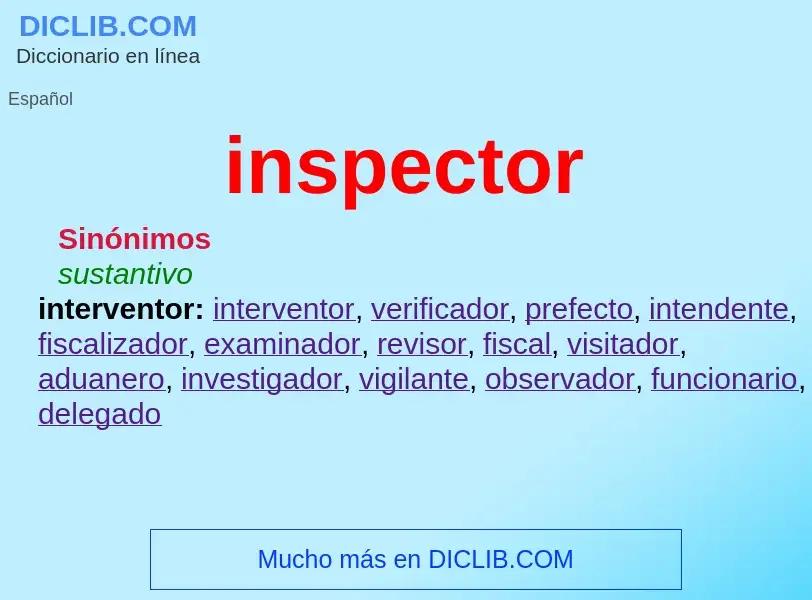 O que é inspector - definição, significado, conceito