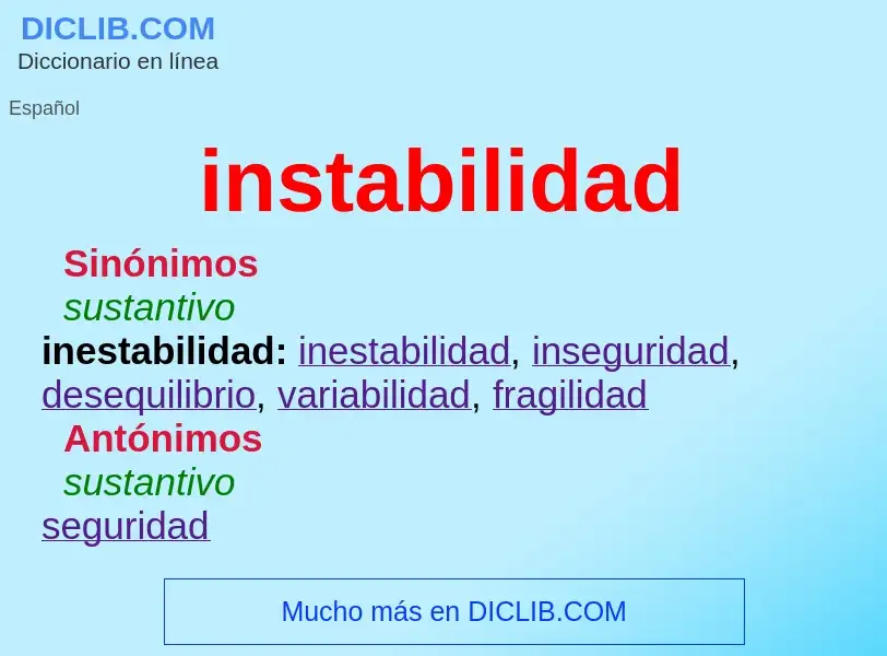 Wat is instabilidad - definition