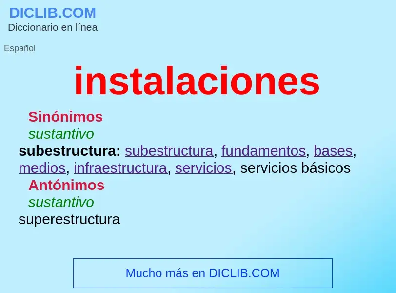 Wat is instalaciones - definition