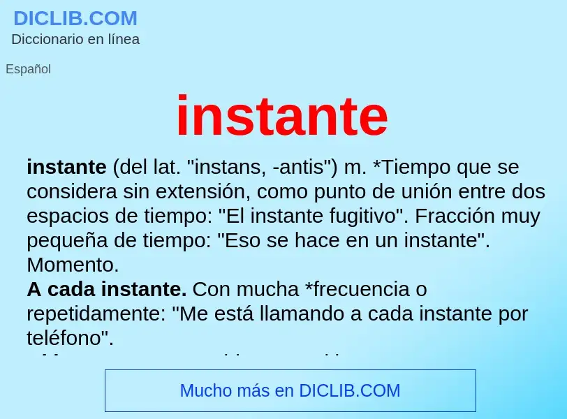 ¿Qué es instante? - significado y definición