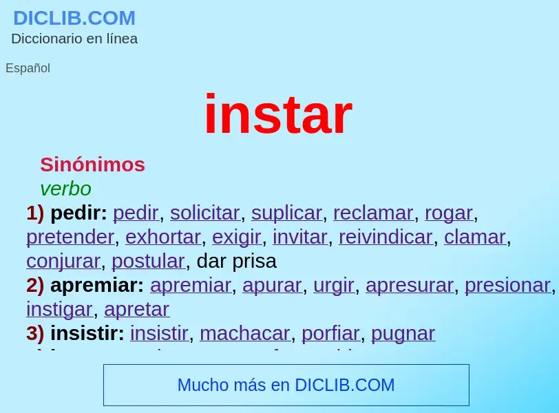 O que é instar - definição, significado, conceito