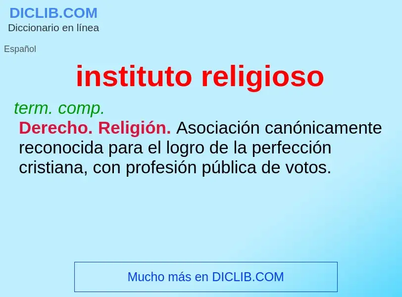 Что такое instituto religioso - определение