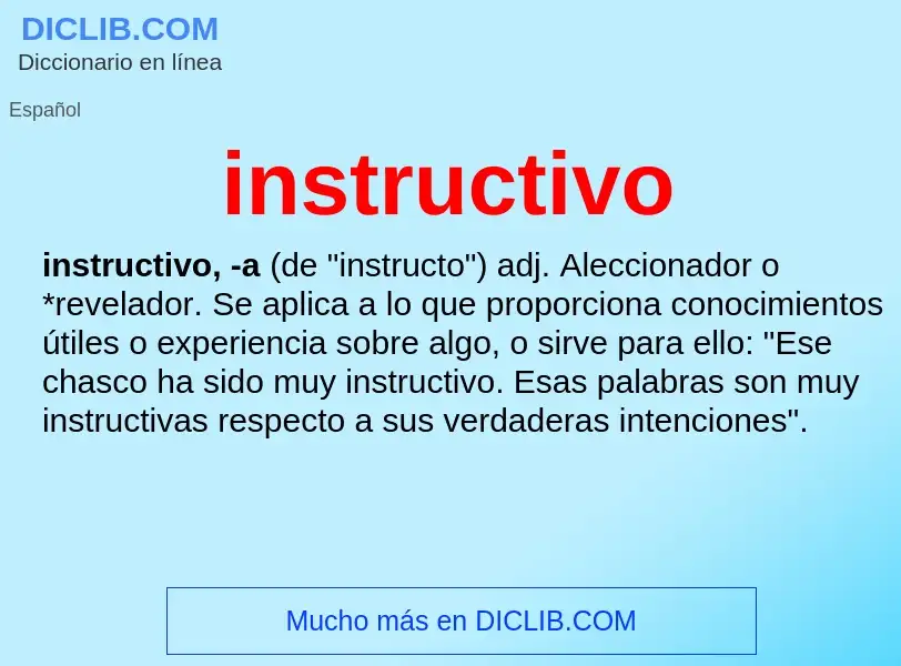 What is instructivo - meaning and definition