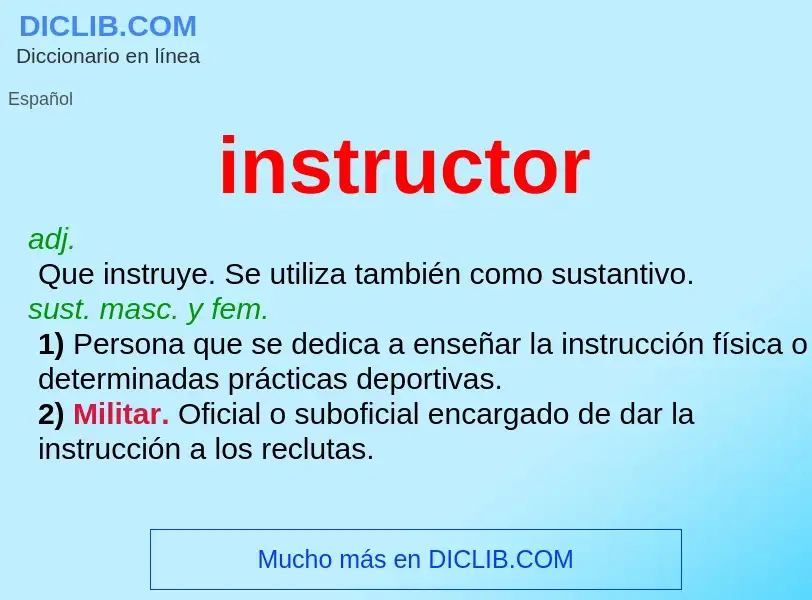 What is instructor - meaning and definition