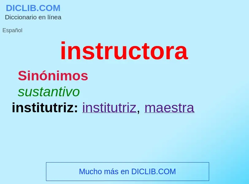 Was ist instructora - Definition