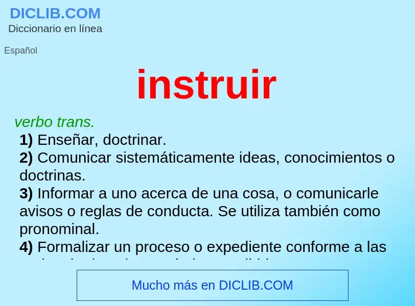 Wat is instruir - definition