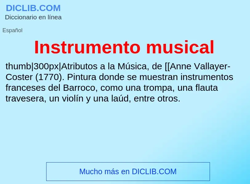 What is Instrumento musical - meaning and definition