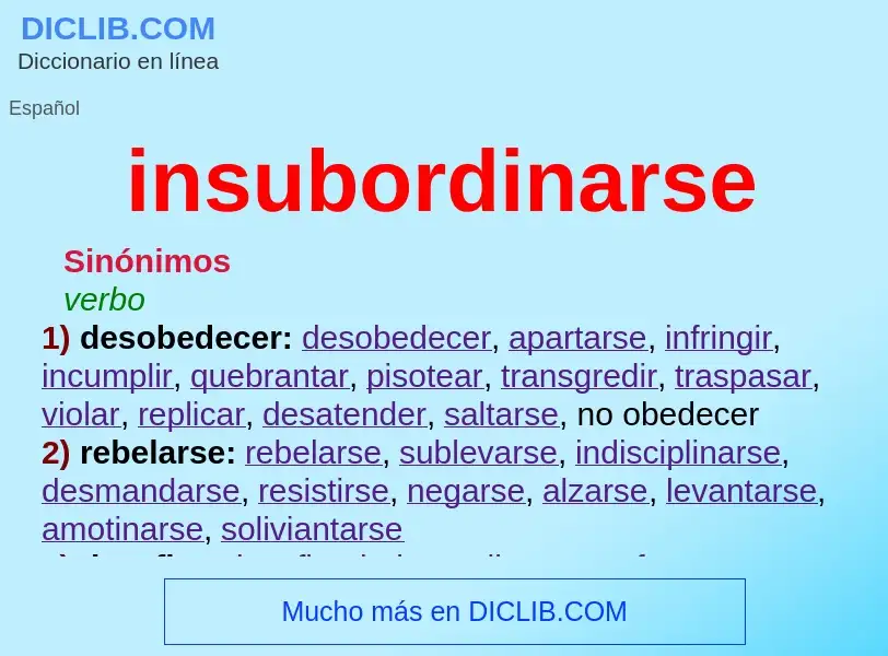 O que é insubordinarse - definição, significado, conceito