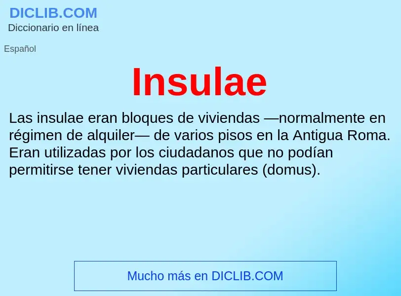 Wat is Insulae - definition