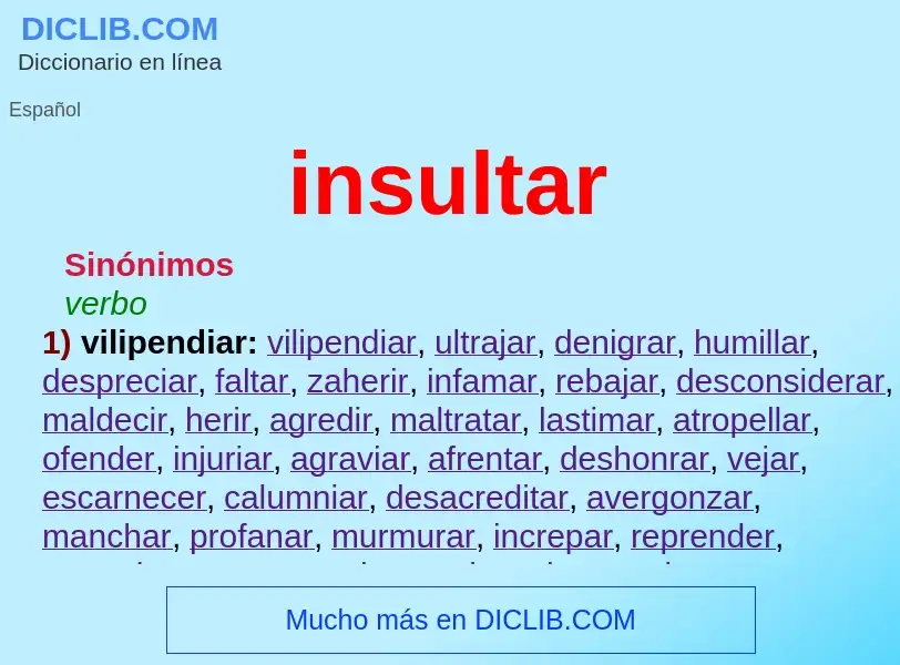 What is insultar - meaning and definition