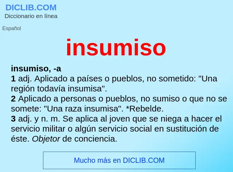 What is insumiso - definition