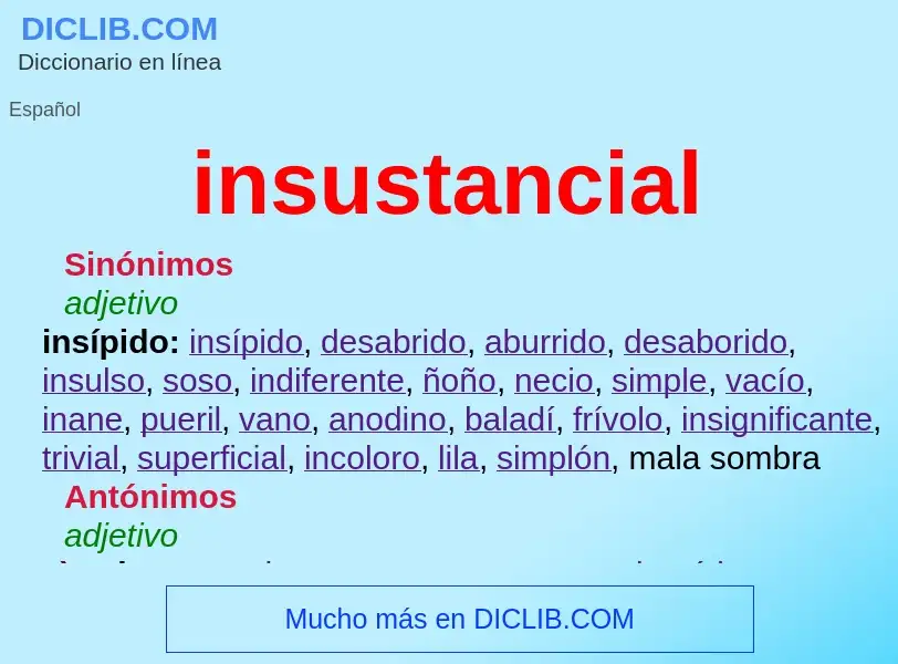 What is insustancial - definition