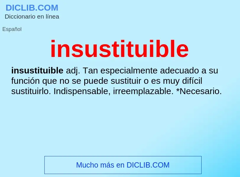 What is insustituible - definition