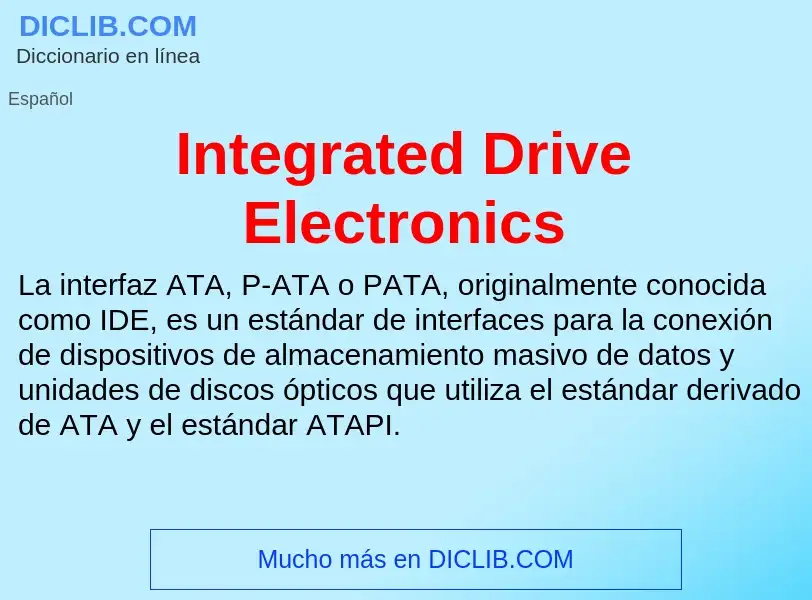 What is Integrated Drive Electronics - meaning and definition