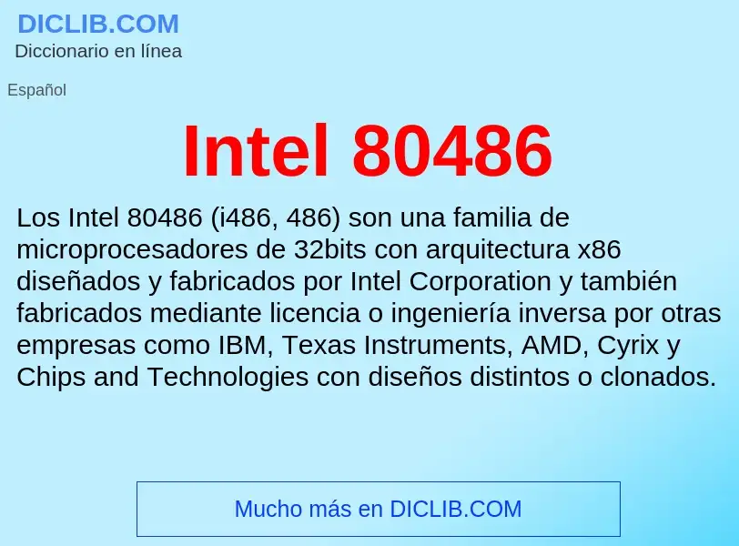 ¿Qué es Intel 80486? - significado y definición