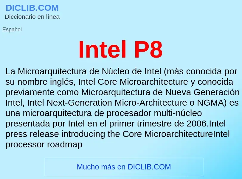 Τι είναι Intel P8 - ορισμός