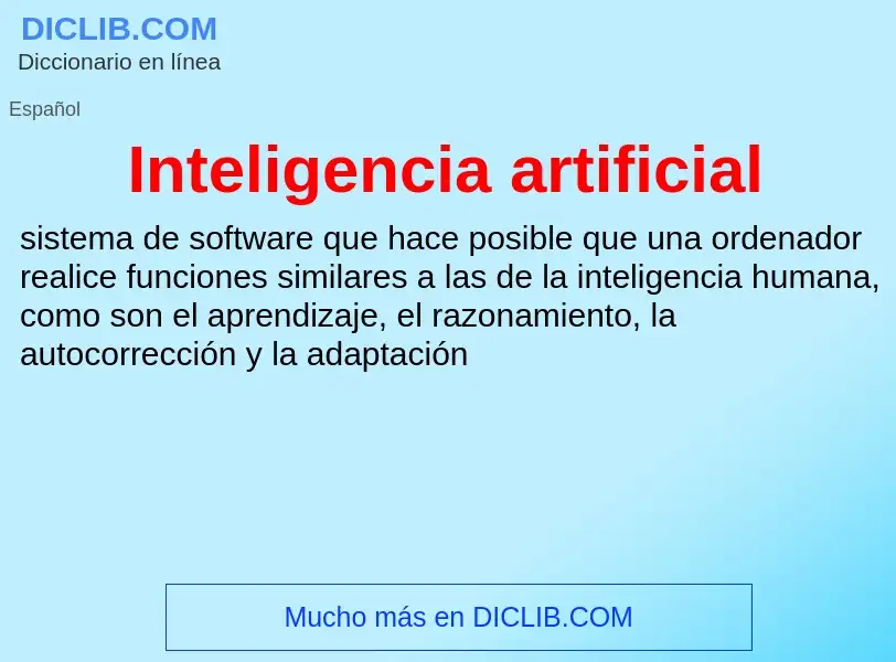 Che cos'è Inteligencia artificial - definizione