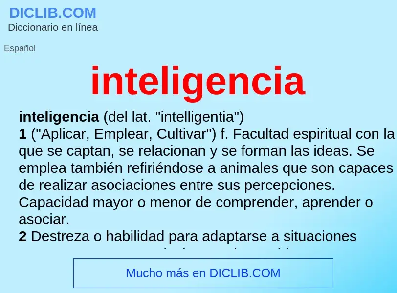 Was ist inteligencia - Definition