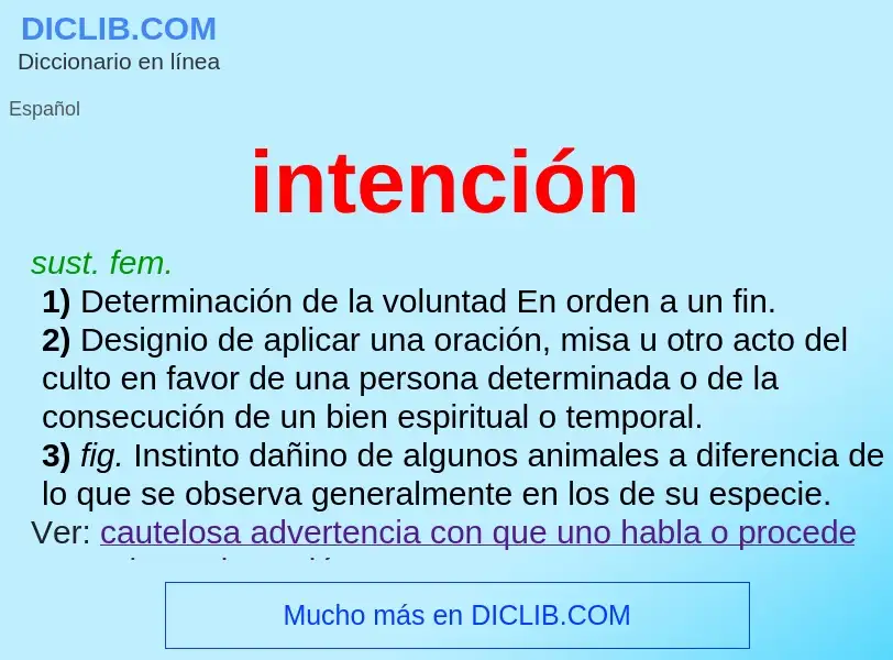 O que é intención - definição, significado, conceito