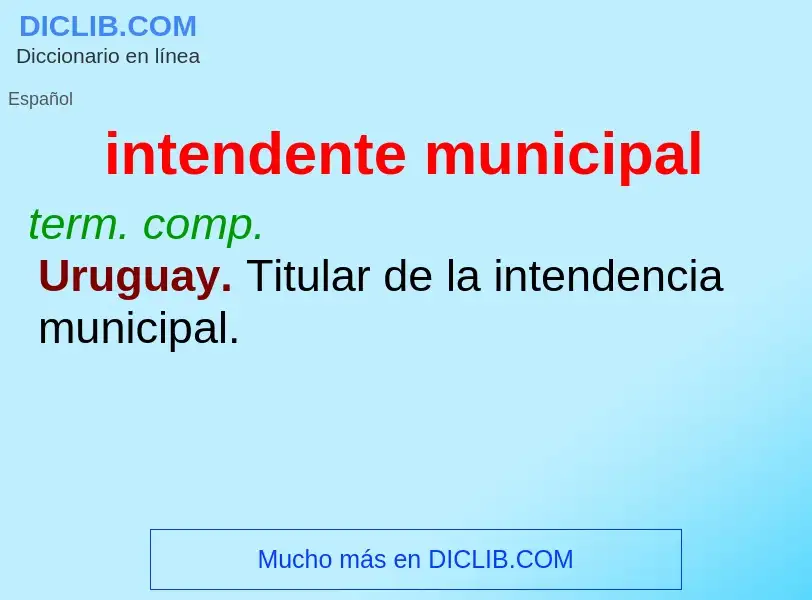 What is intendente municipal - definition