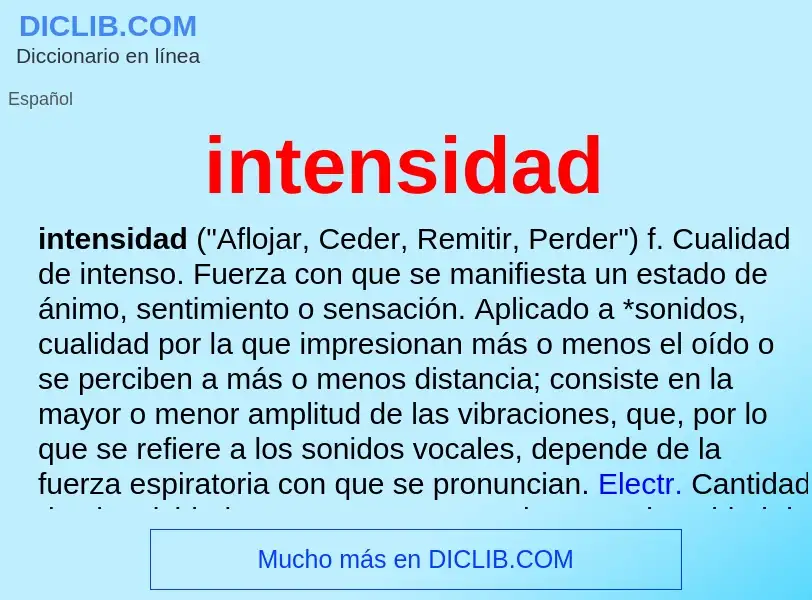 What is intensidad - definition