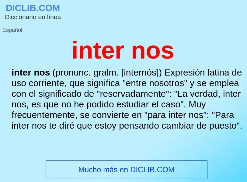 Τι είναι inter nos - ορισμός