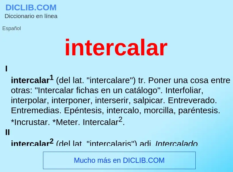 What is intercalar - meaning and definition