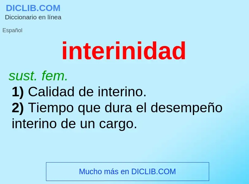 What is interinidad - definition