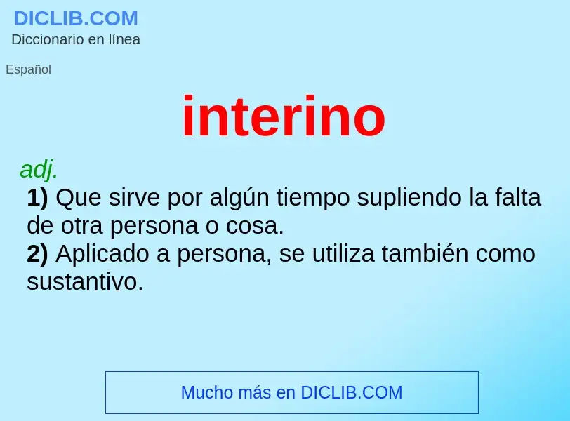 Che cos'è interino - definizione