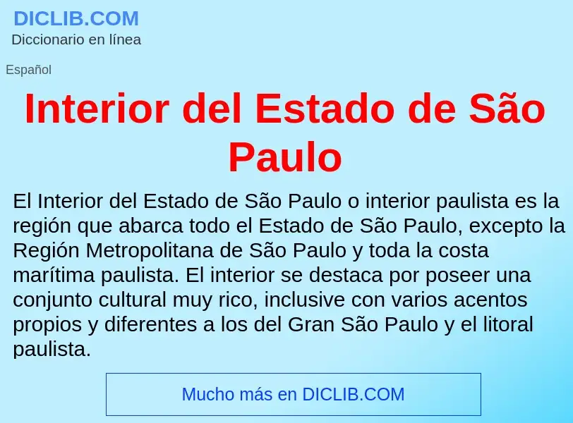 What is Interior del Estado de São Paulo - definition