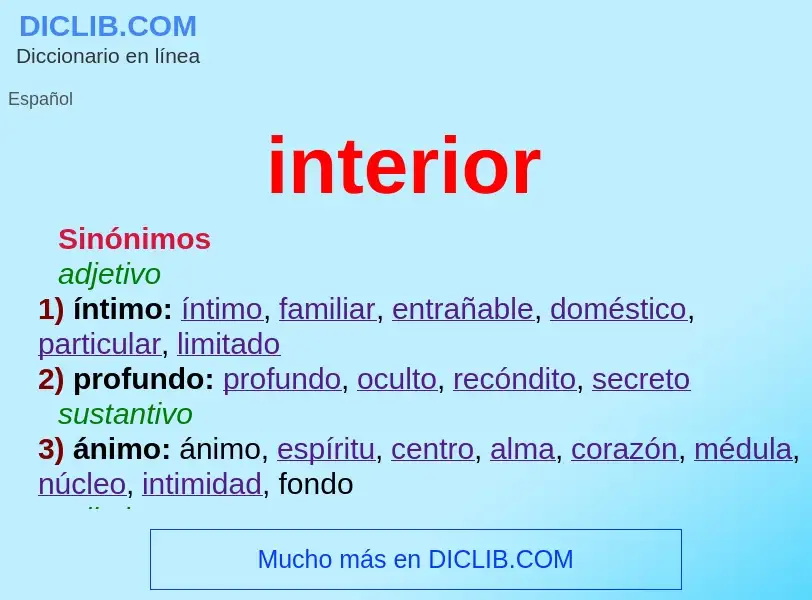 What is interior - definition