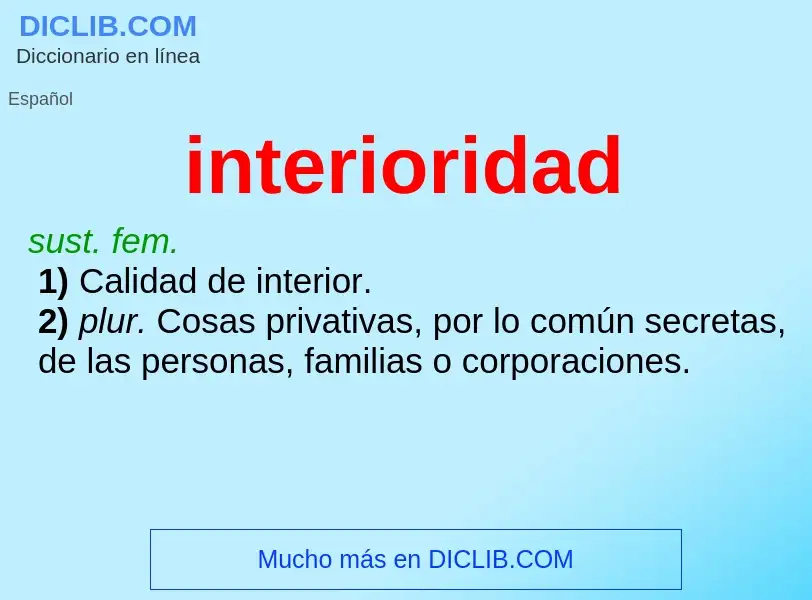 What is interioridad - definition