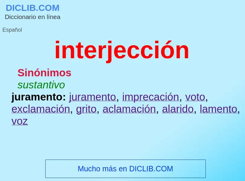 What is interjección - definition