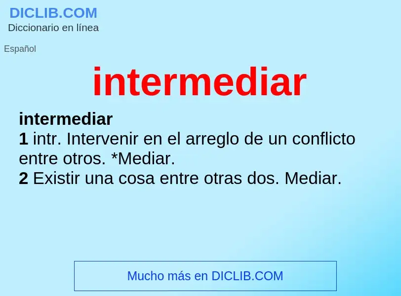 What is intermediar - definition