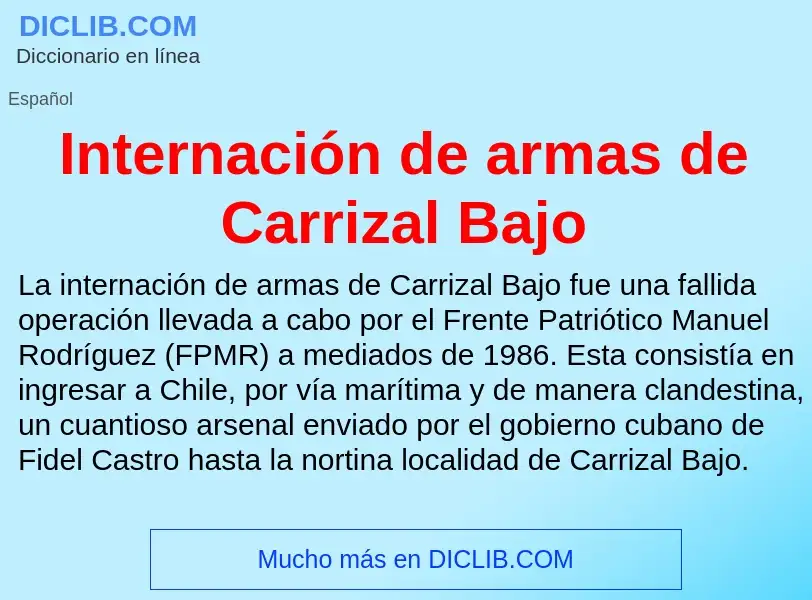 Che cos'è Internación de armas de Carrizal Bajo - definizione