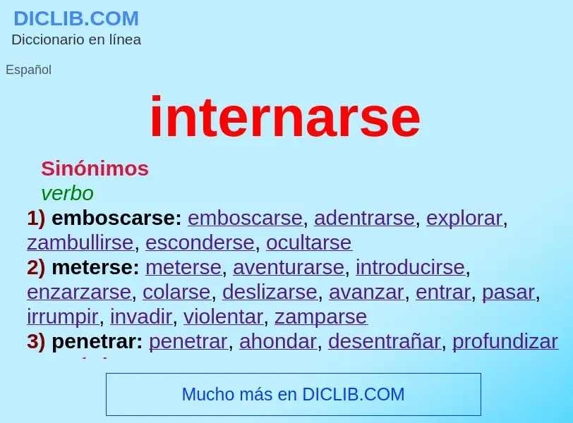 What is internarse - definition