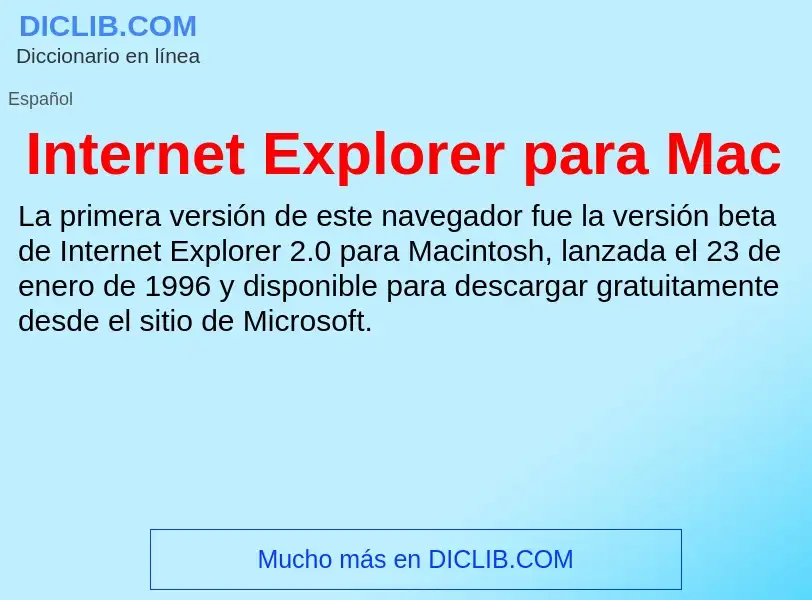 Что такое Internet Explorer para Mac - определение