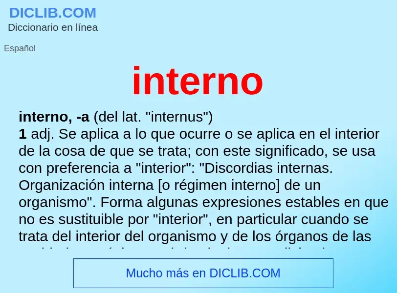 What is interno - meaning and definition